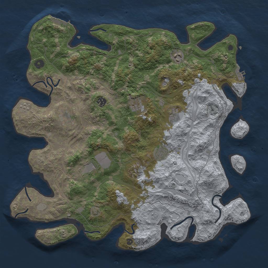 Rust Map: Procedural Map, Size: 4250, Seed: 556699, 17 Monuments