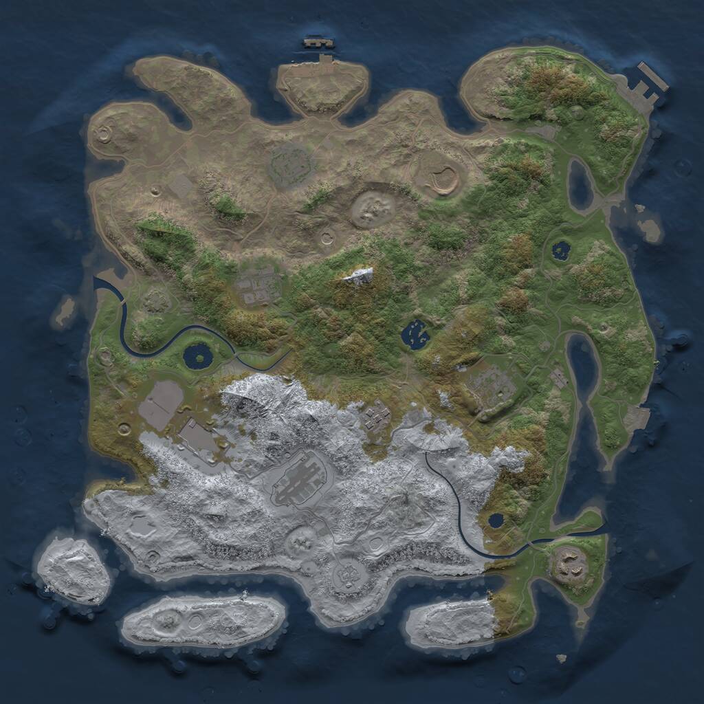 Rust Map: Procedural Map, Size: 3800, Seed: 815768, 15 Monuments