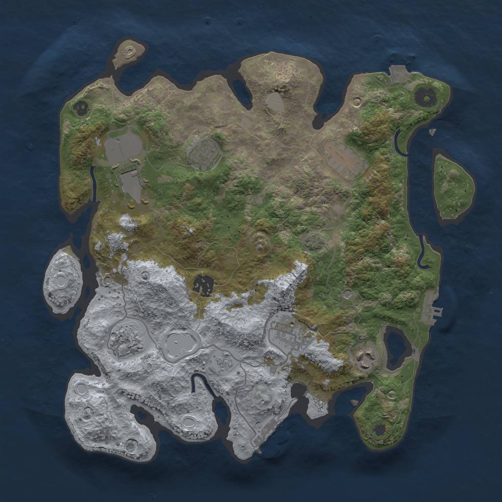 Rust Map: Procedural Map, Size: 3500, Seed: 505653023, 15 Monuments