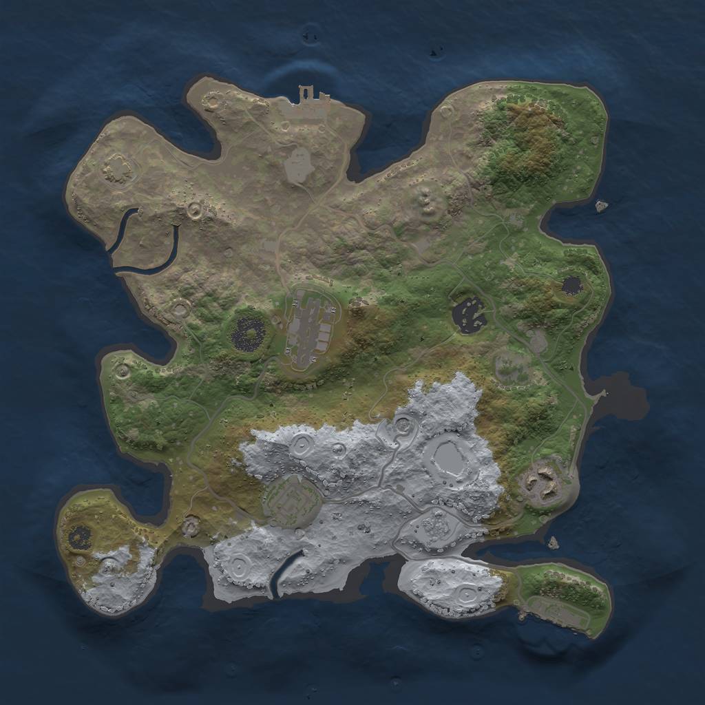 Rust Map: Procedural Map, Size: 3000, Seed: 26861, 12 Monuments
