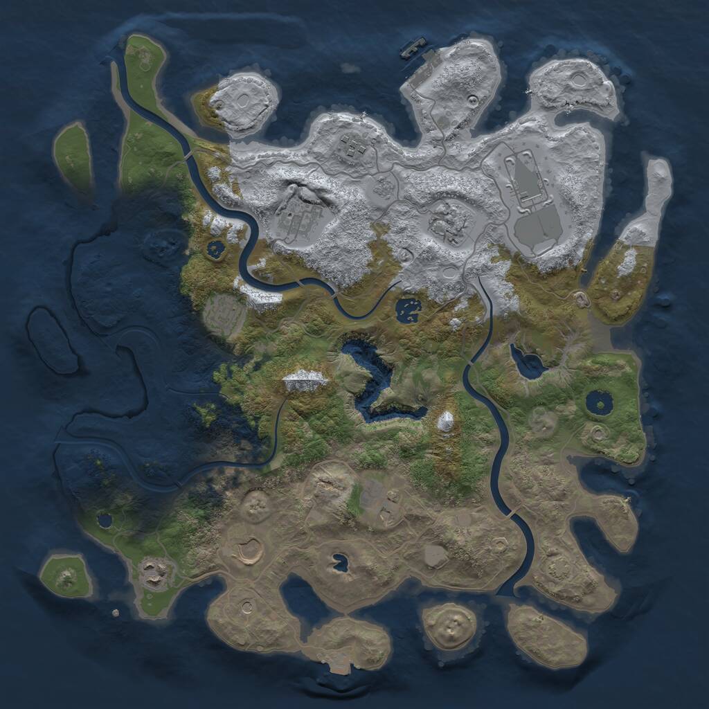 Rust Map: Procedural Map, Size: 4000, Seed: 63892, 14 Monuments