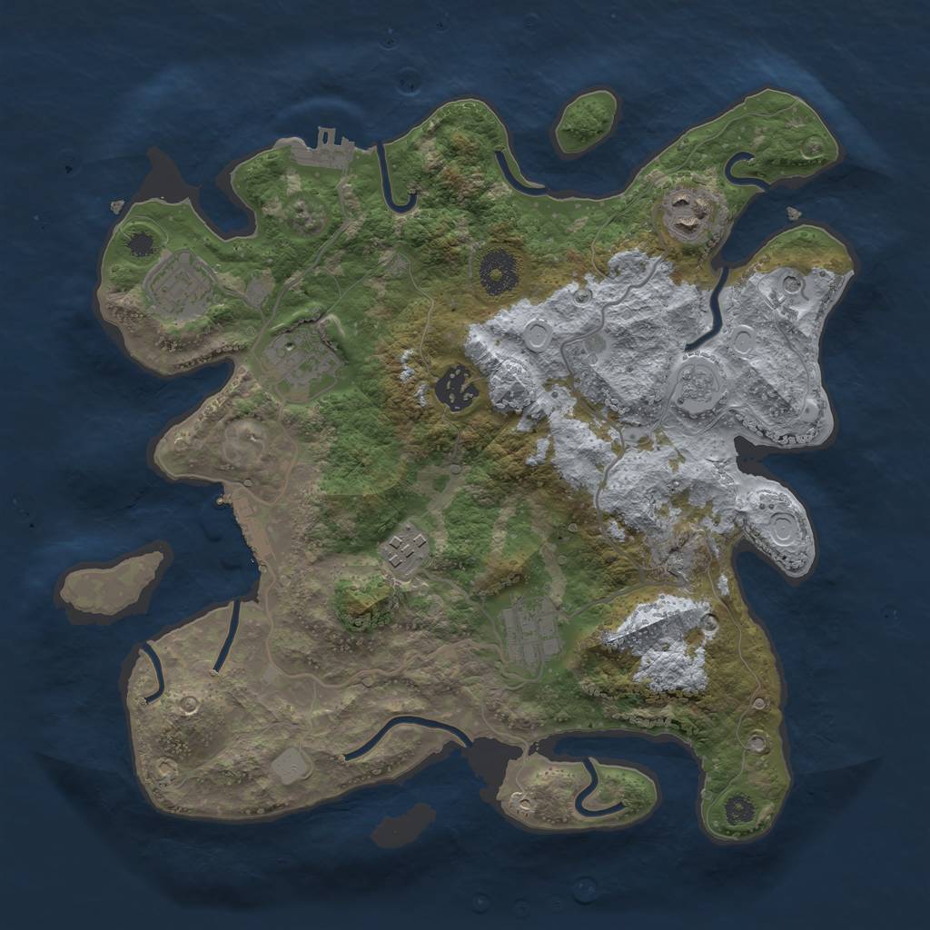 Rust Map: Procedural Map, Size: 3270, Seed: 1337, 13 Monuments