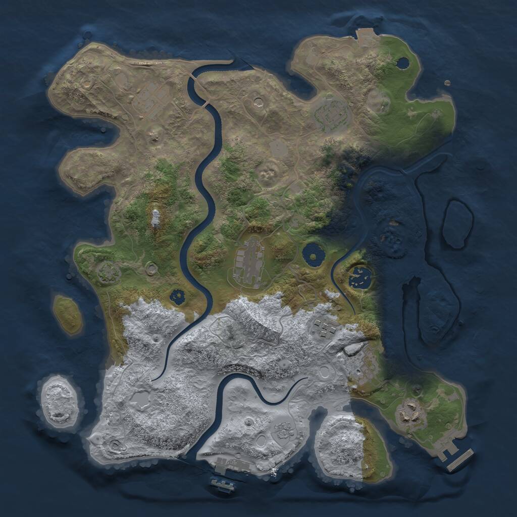 Rust Map: Procedural Map, Size: 3400, Seed: 462471740, 13 Monuments