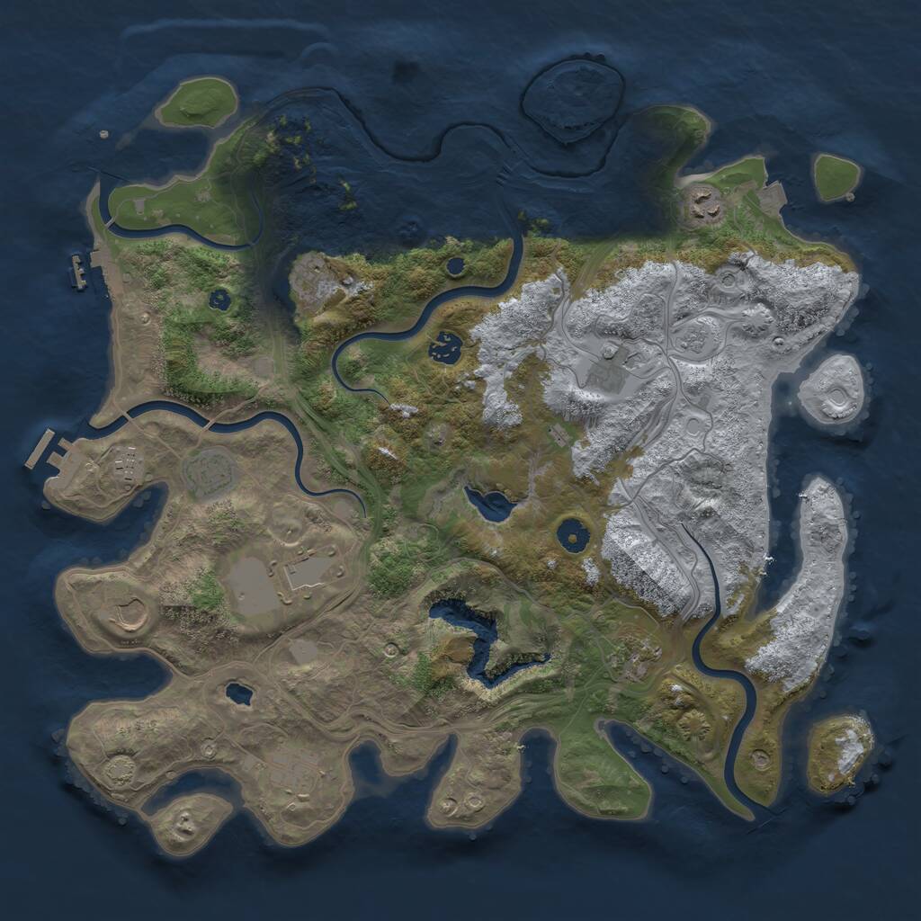 Rust Map: Procedural Map, Size: 4250, Seed: 1736694369, 16 Monuments