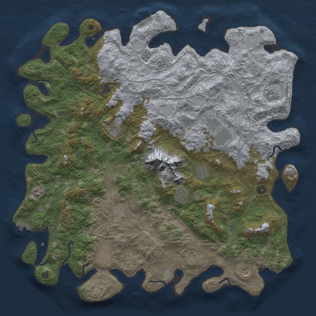 Rust Map: Procedural Map, Size: 5000, Seed: 1903665627, 19 Monuments