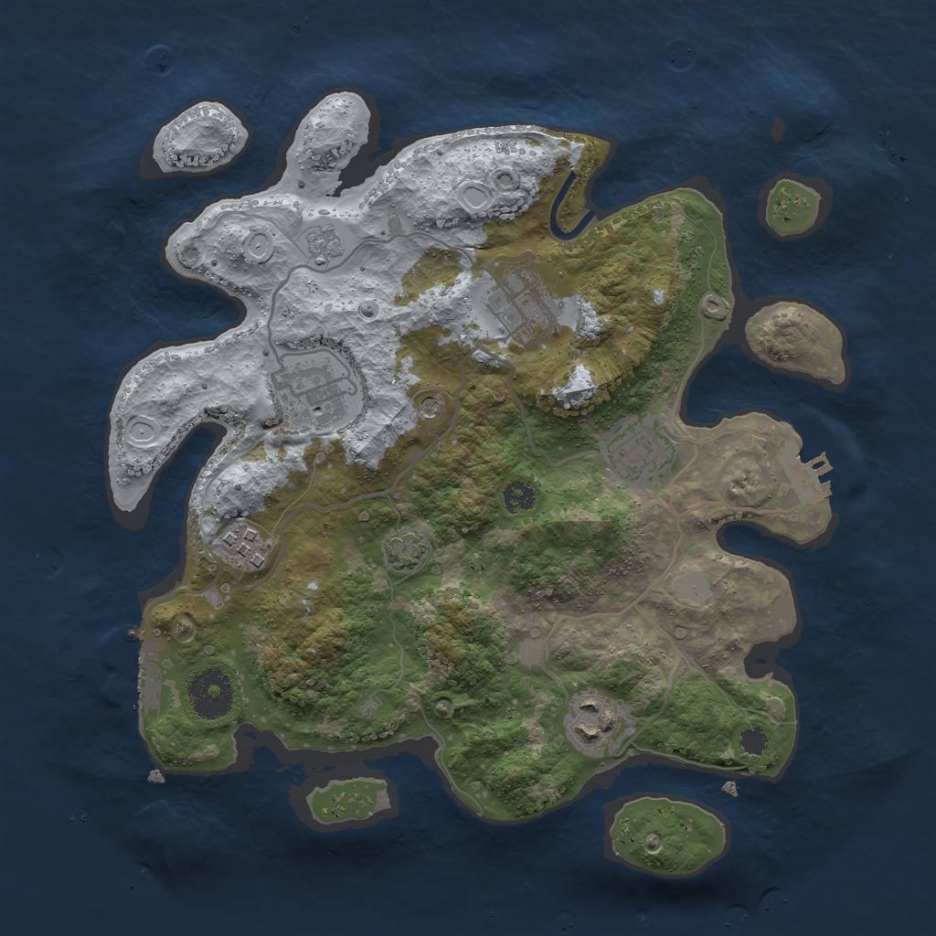 Rust Map: Procedural Map, Size: 3000, Seed: 5739248, 13 Monuments