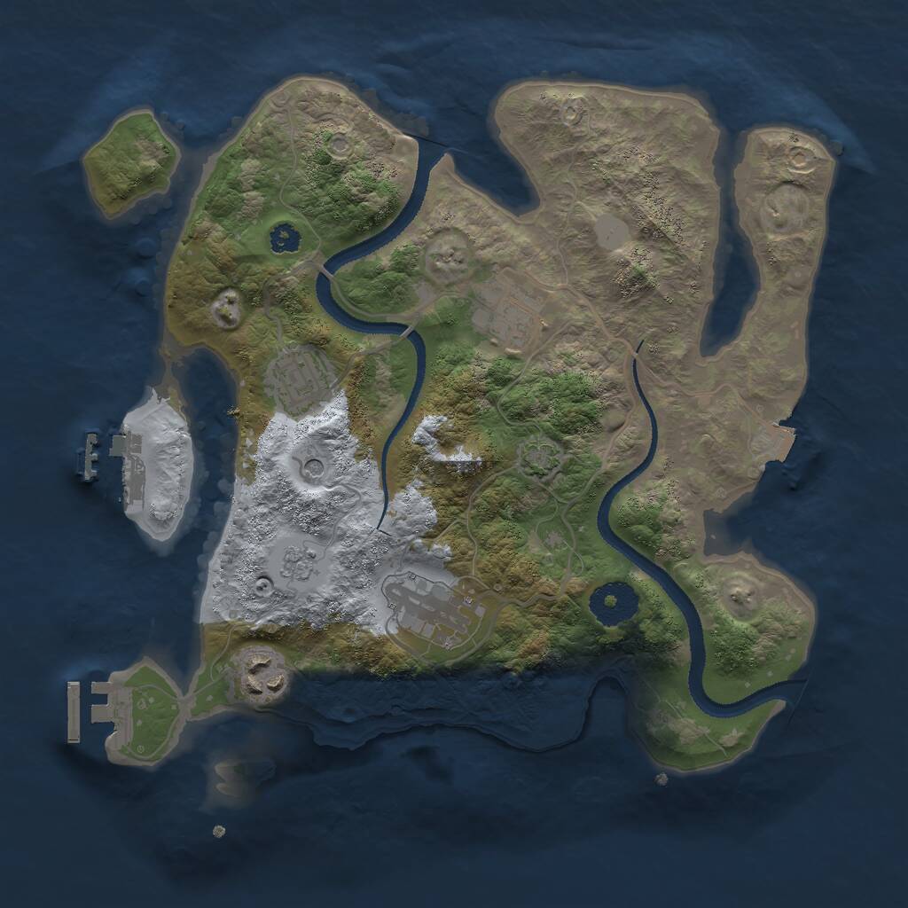 Rust Map: Procedural Map, Size: 3000, Seed: 2146618042, 10 Monuments