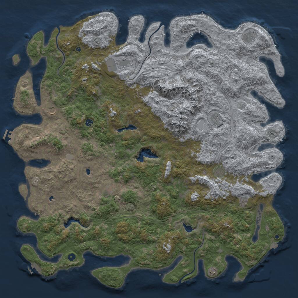 Rust Map: Procedural Map, Size: 6000, Seed: 18054646, 17 Monuments