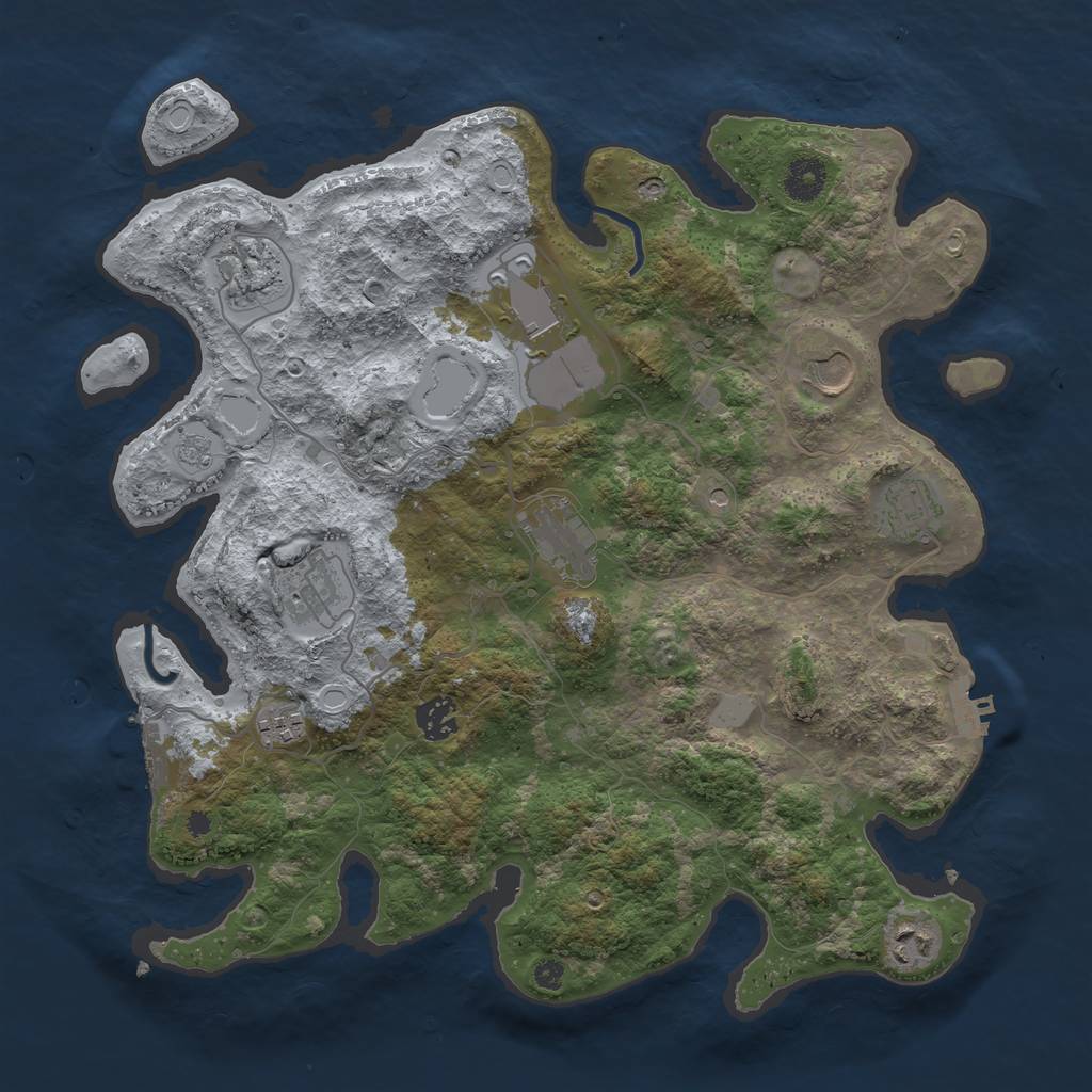 Rust Map: Procedural Map, Size: 3750, Seed: 612351, 16 Monuments