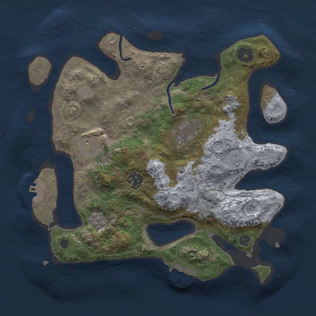 Rust Map: Procedural Map, Size: 3000, Seed: 1810443605, 12 Monuments
