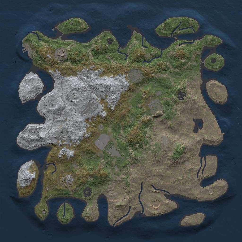 Rust Map: Procedural Map, Size: 4000, Seed: 754175333, 16 Monuments