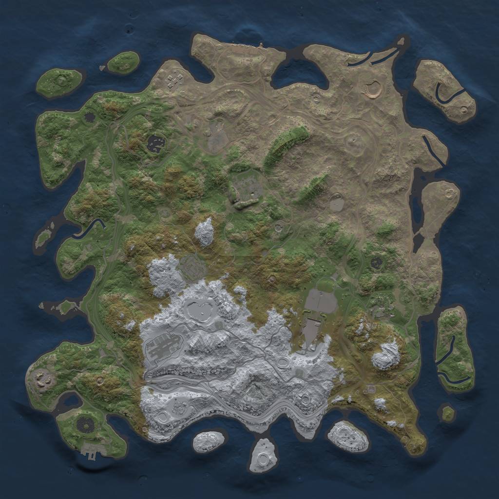 Rust Map: Procedural Map, Size: 4250, Seed: 790511502, 17 Monuments