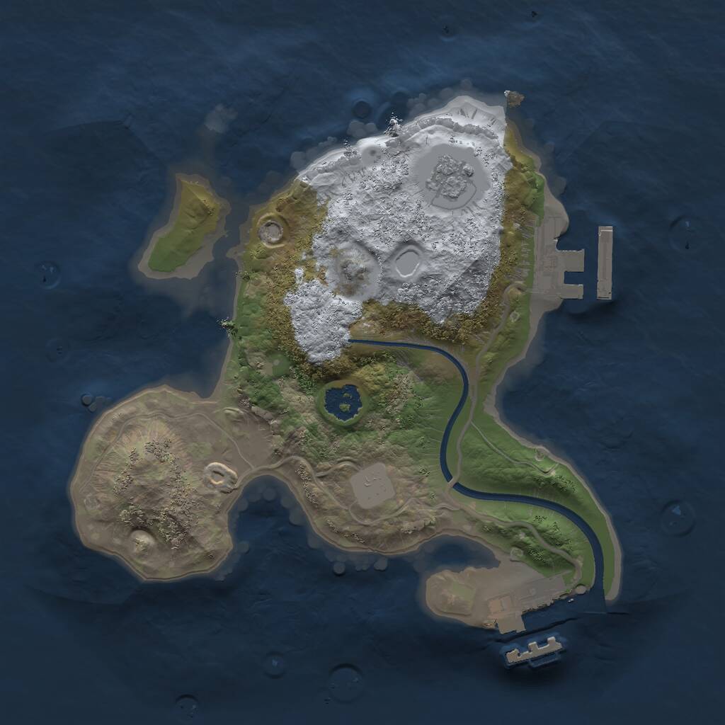 Rust Map: Procedural Map, Size: 2000, Seed: 515212, 4 Monuments