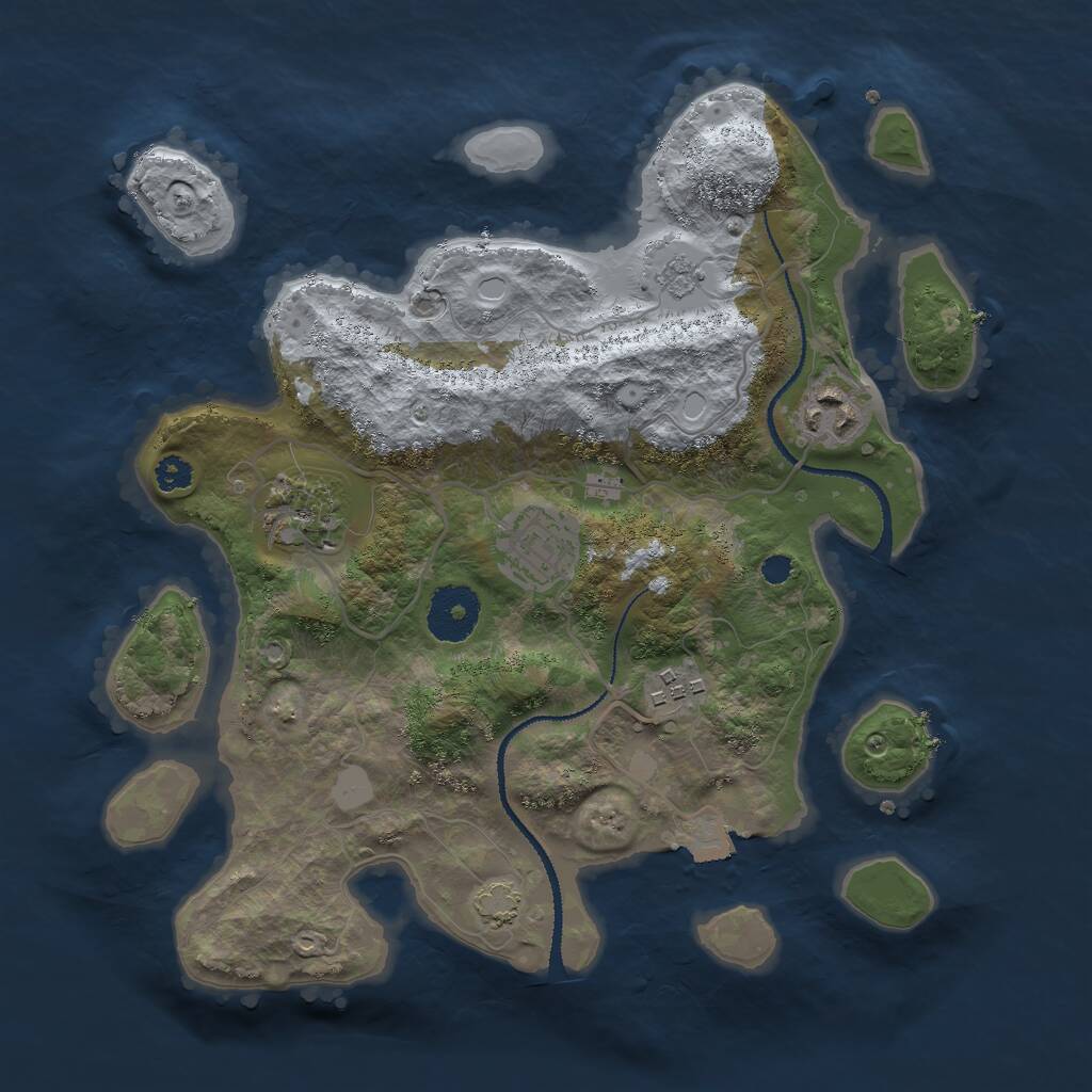 Rust Map: Procedural Map, Size: 3000, Seed: 1450097326, 7 Monuments