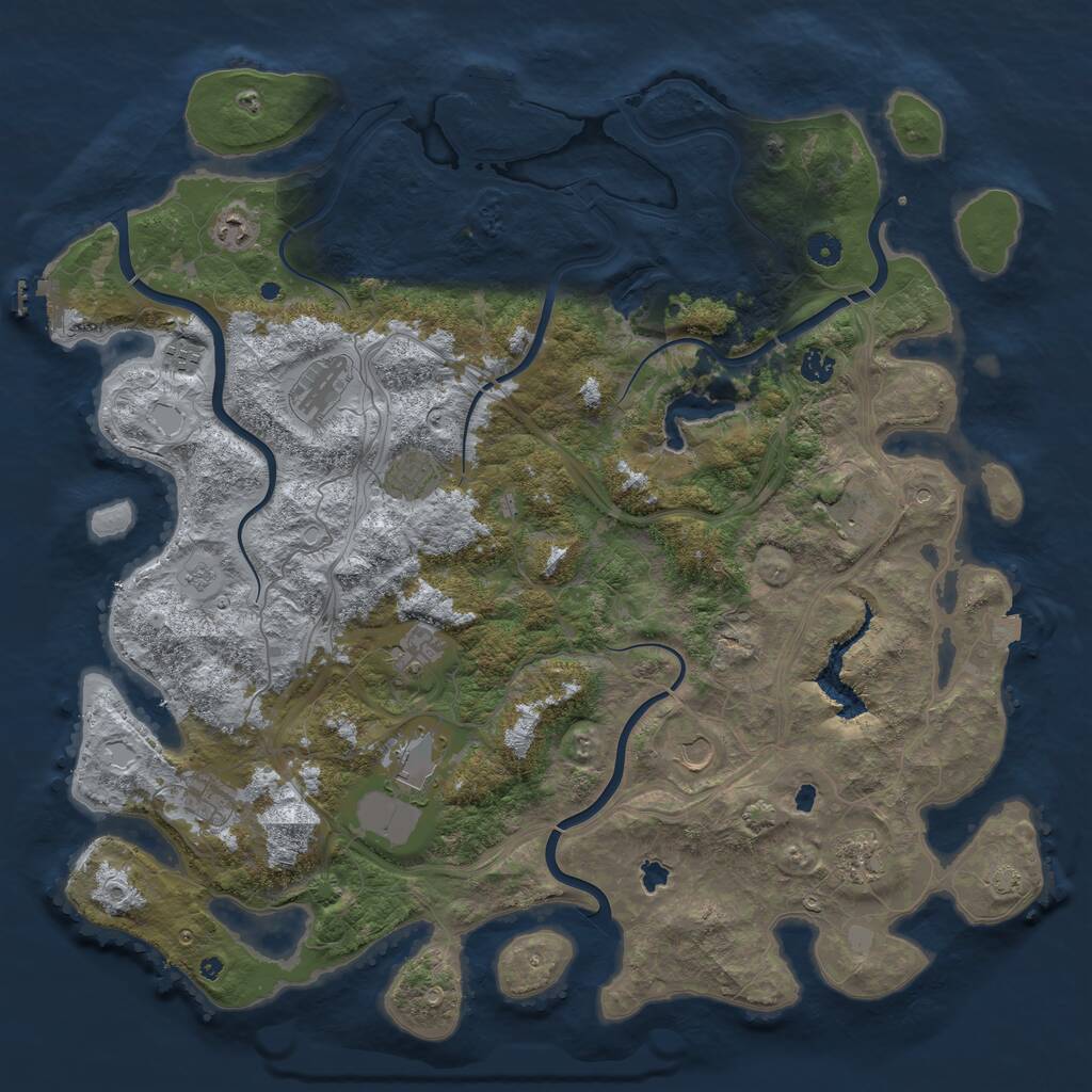 Rust Map: Procedural Map, Size: 4800, Seed: 109067116, 17 Monuments