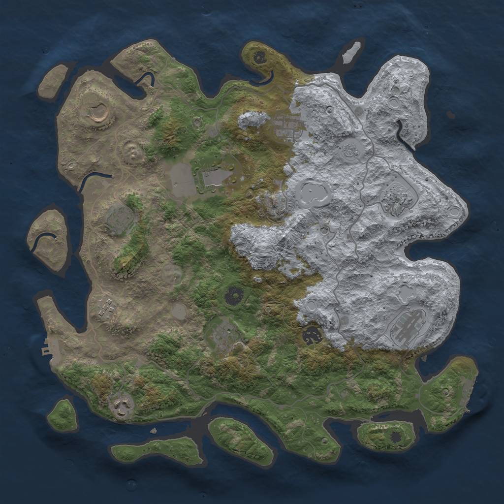 Rust Map: Procedural Map, Size: 4000, Seed: 1396228556, 17 Monuments