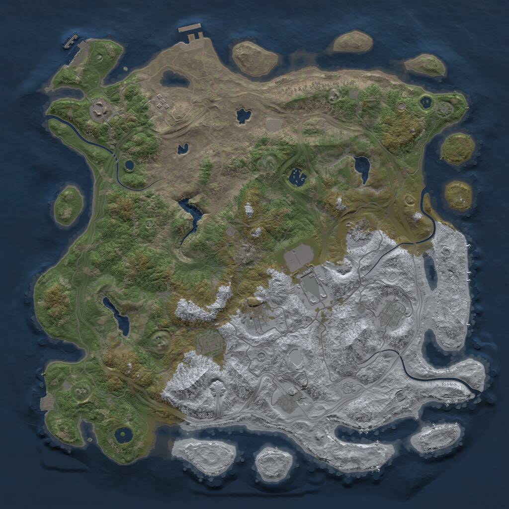 Rust Map: Procedural Map, Size: 4500, Seed: 2035833918, 15 Monuments