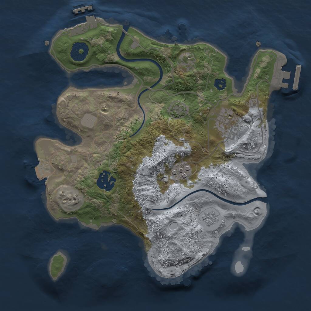 Rust Map: Procedural Map, Size: 2500, Seed: 151969, 8 Monuments