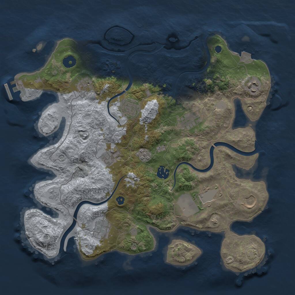 Rust Map: Procedural Map, Size: 3500, Seed: 330804244, 15 Monuments