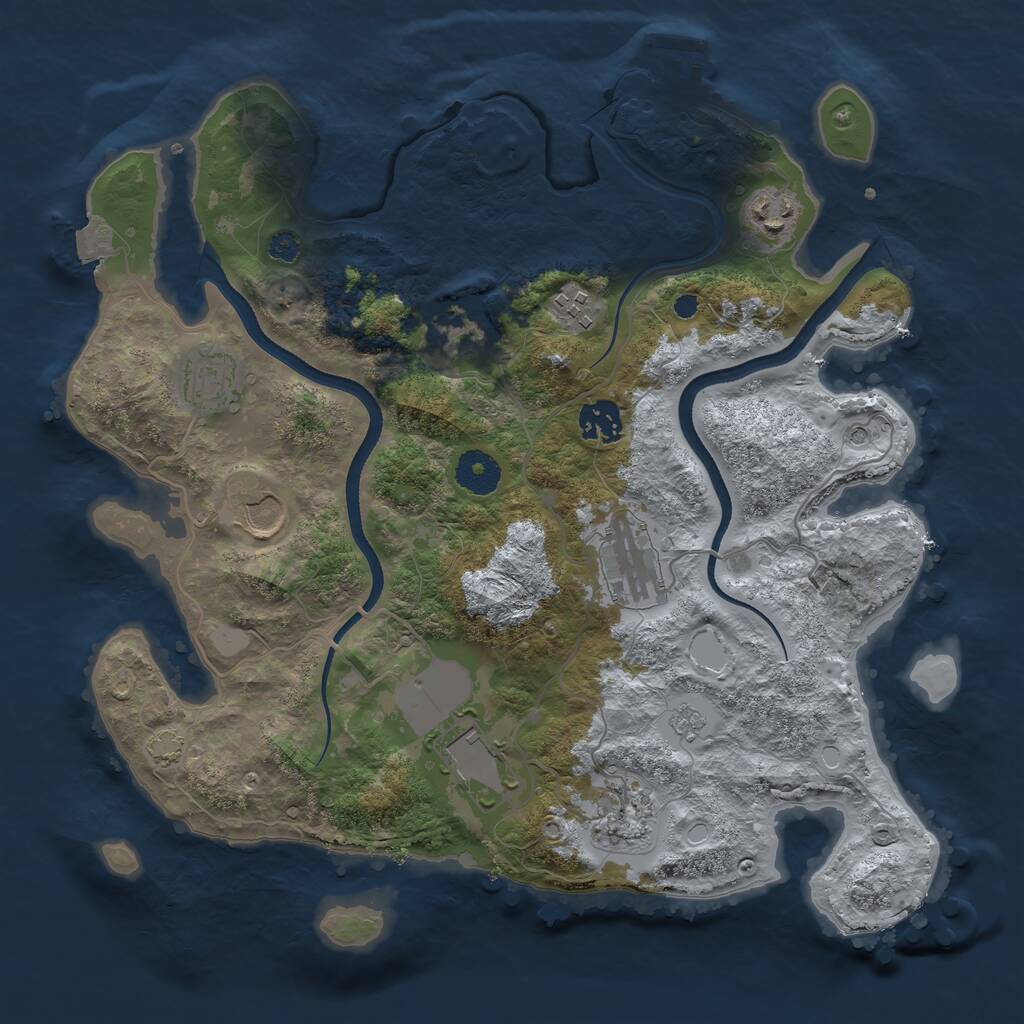 Rust Map: Procedural Map, Size: 3500, Seed: 8978783, 14 Monuments
