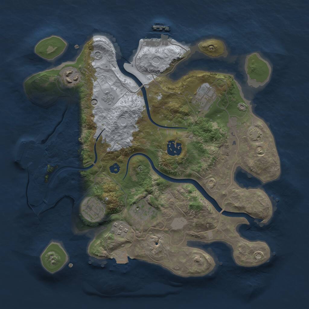 Rust Map: Procedural Map, Size: 3000, Seed: 865068319, 12 Monuments