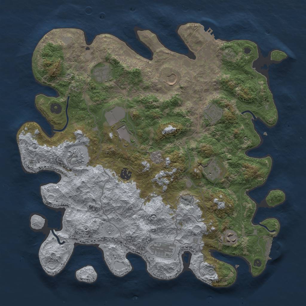 Rust Map: Procedural Map, Size: 4000, Seed: 35000, 17 Monuments