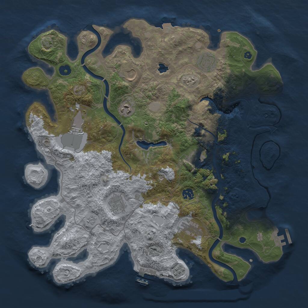 Rust Map: Procedural Map, Size: 4000, Seed: 216409275, 15 Monuments