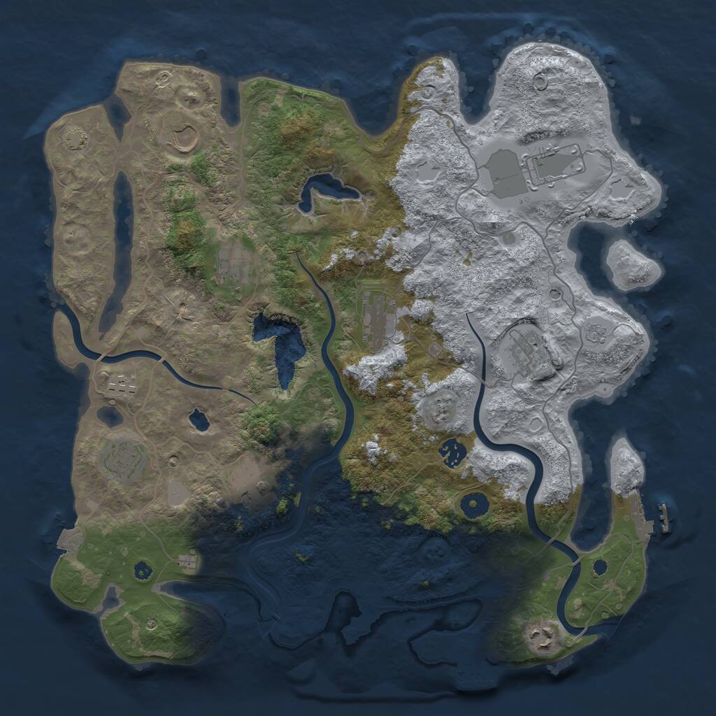 Rust Map: Procedural Map, Size: 4000, Seed: 1712189305, 16 Monuments