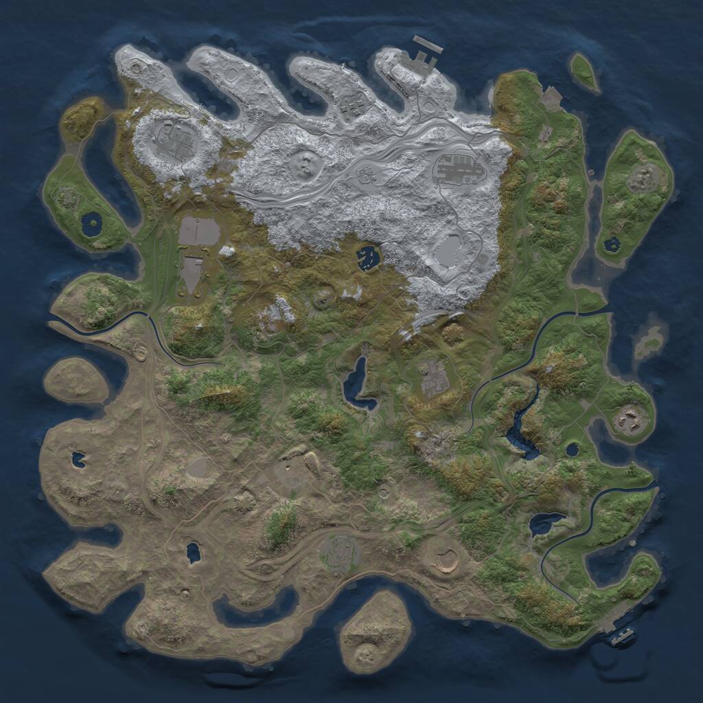 Rust Map: Procedural Map, Size: 4500, Seed: 8012000, 17 Monuments