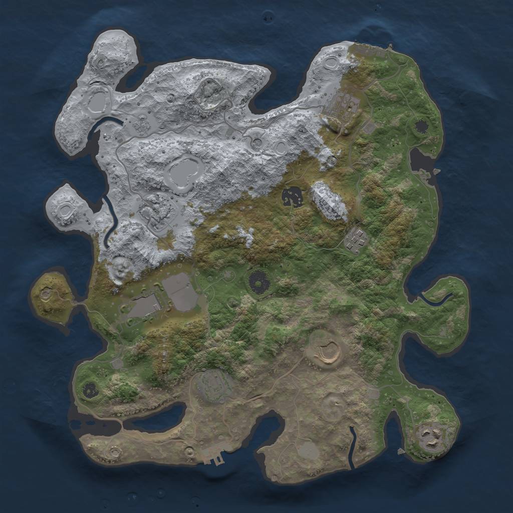 Rust Map: Procedural Map, Size: 3500, Seed: 97886, 15 Monuments