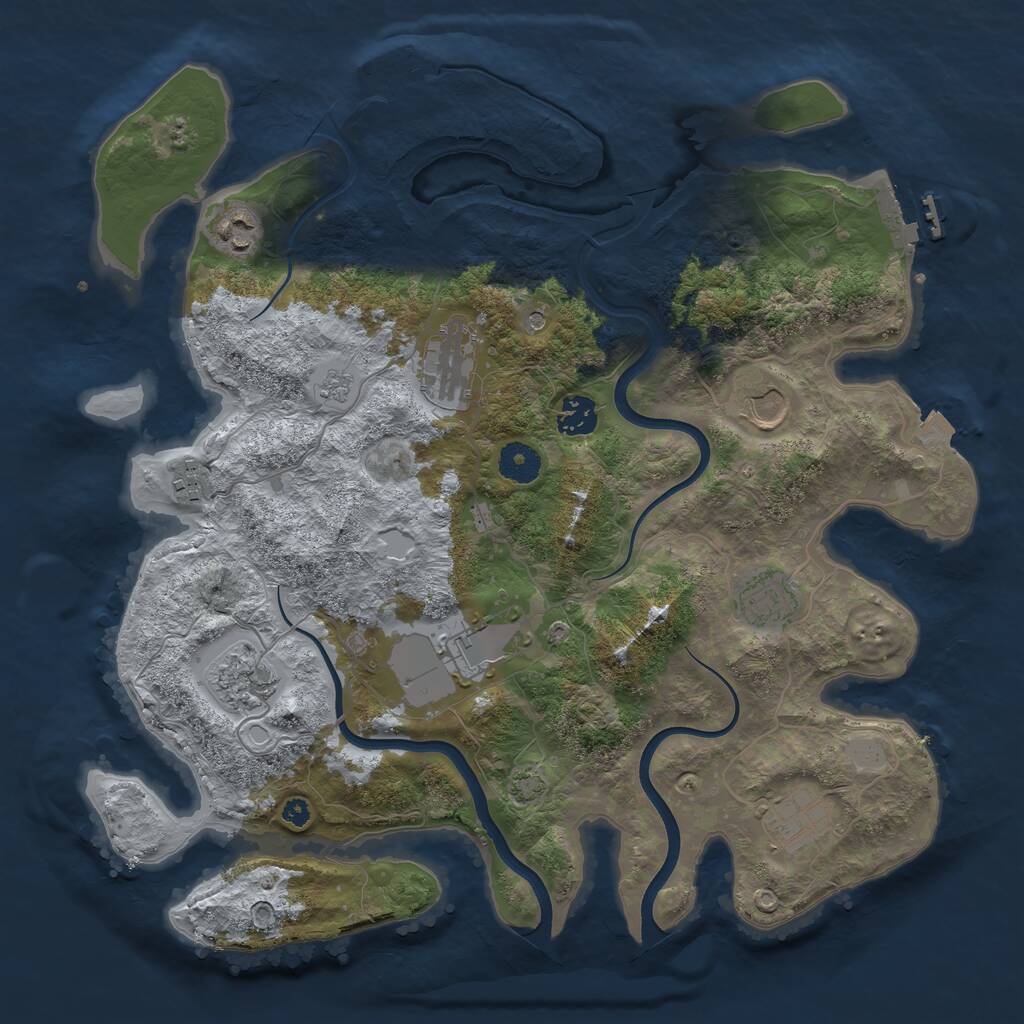 Rust Map: Procedural Map, Size: 3750, Seed: 9922, 15 Monuments