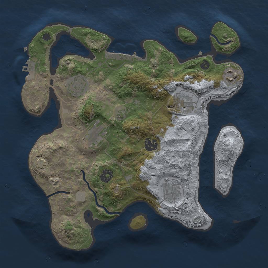 Rust Map: Procedural Map, Size: 3000, Seed: 176274792, 12 Monuments