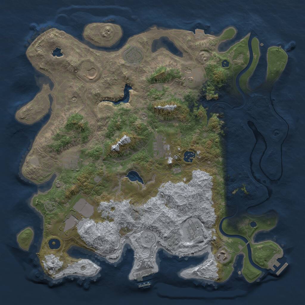 Rust Map: Procedural Map, Size: 4000, Seed: 216598844, 16 Monuments