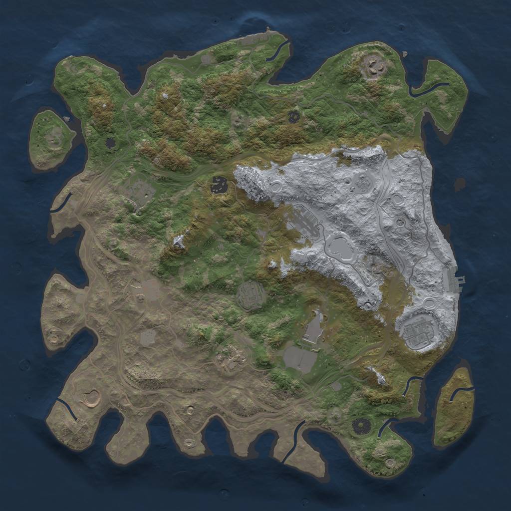 Rust Map: Procedural Map, Size: 4250, Seed: 1450231140, 17 Monuments