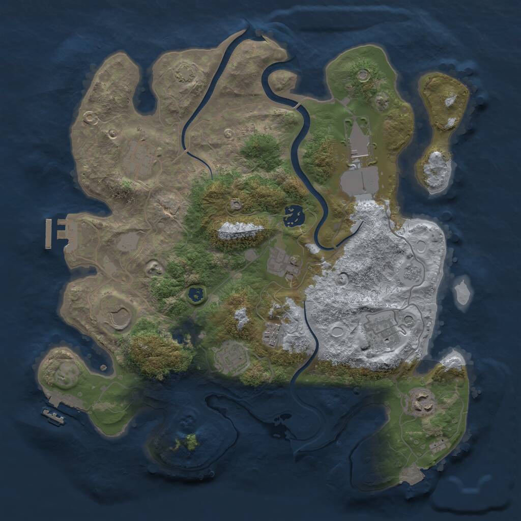 Rust Map: Procedural Map, Size: 3500, Seed: 1546796956, 15 Monuments