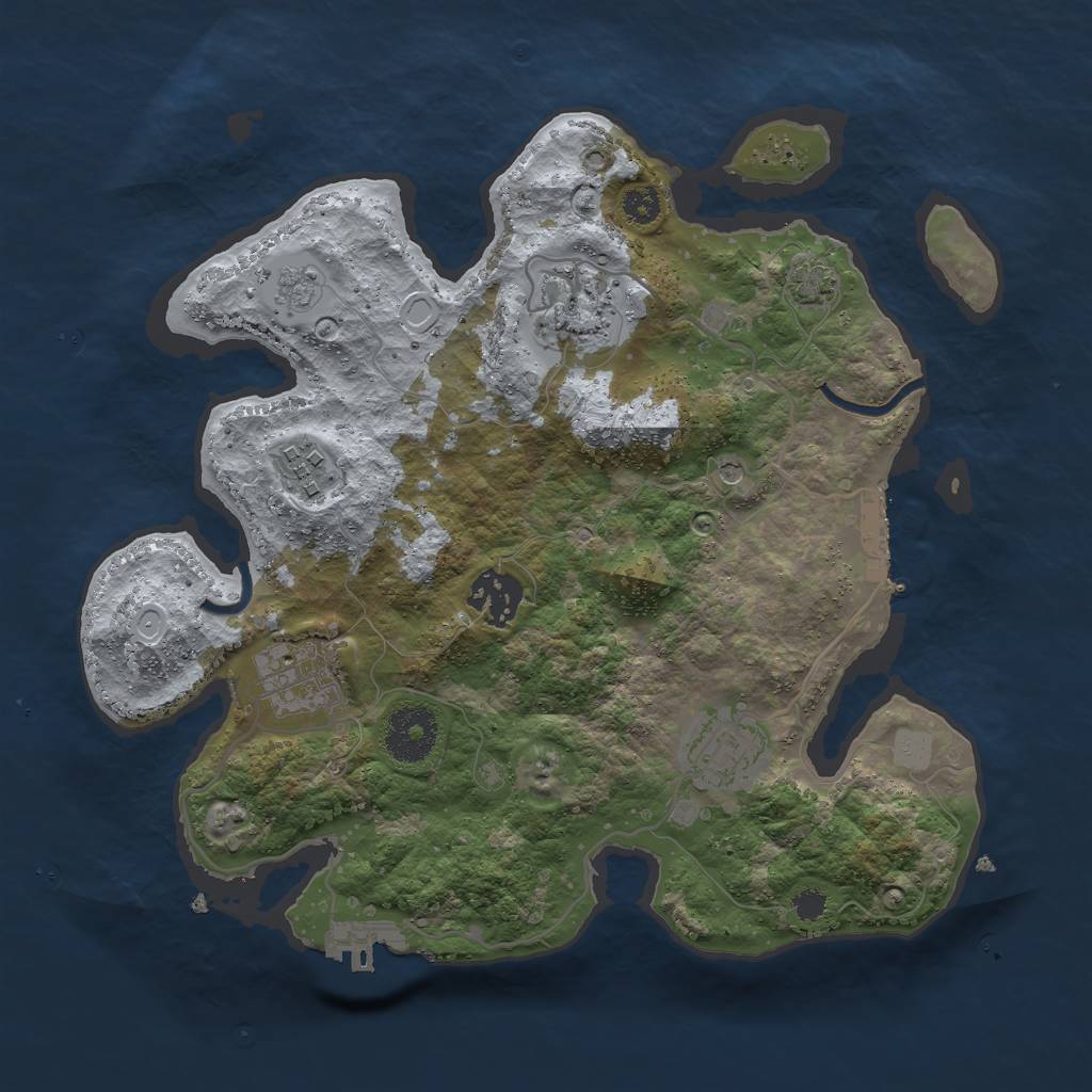 Rust Map: Procedural Map, Size: 3000, Seed: 22374, 13 Monuments