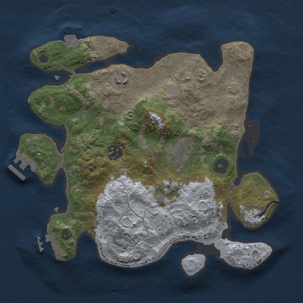 Rust Map: Procedural Map, Size: 3000, Seed: 153506, 11 Monuments