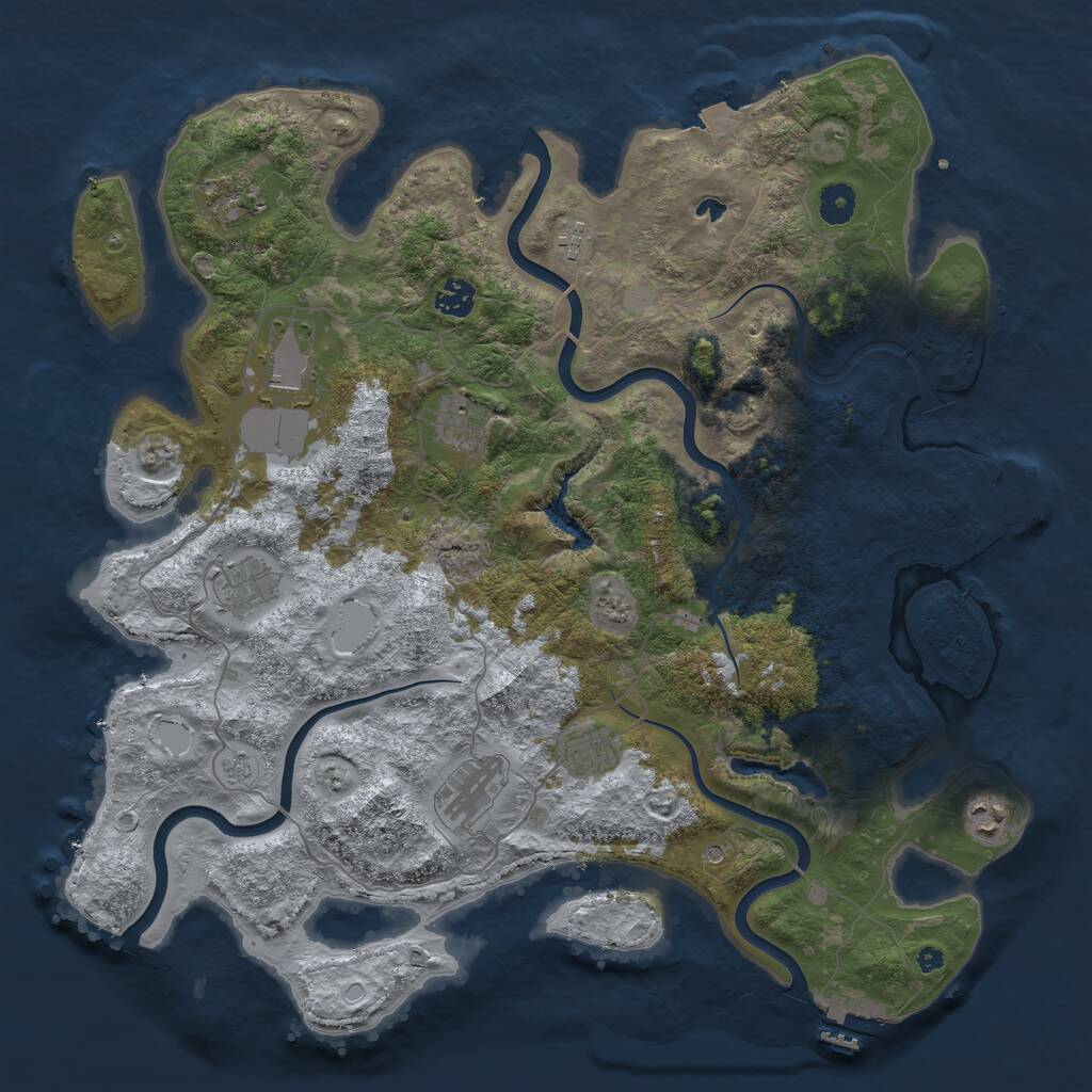 Rust Map: Procedural Map, Size: 4200, Seed: 555666, 15 Monuments