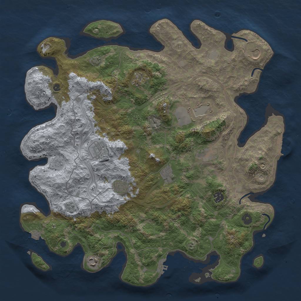 Rust Map: Procedural Map, Size: 4250, Seed: 1624366510, 18 Monuments