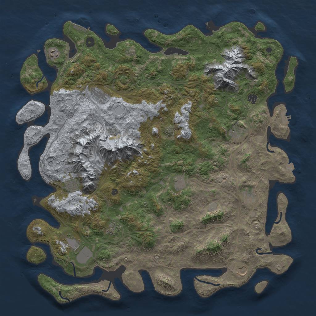 Rust Map: Procedural Map, Size: 5000, Seed: 643124936, 19 Monuments
