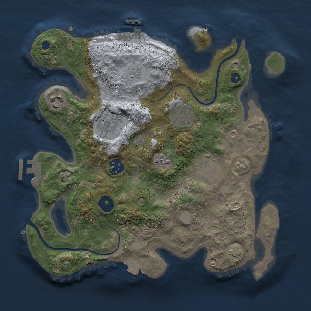 Rust Map: Procedural Map, Size: 3000, Seed: 547496964, 11 Monuments