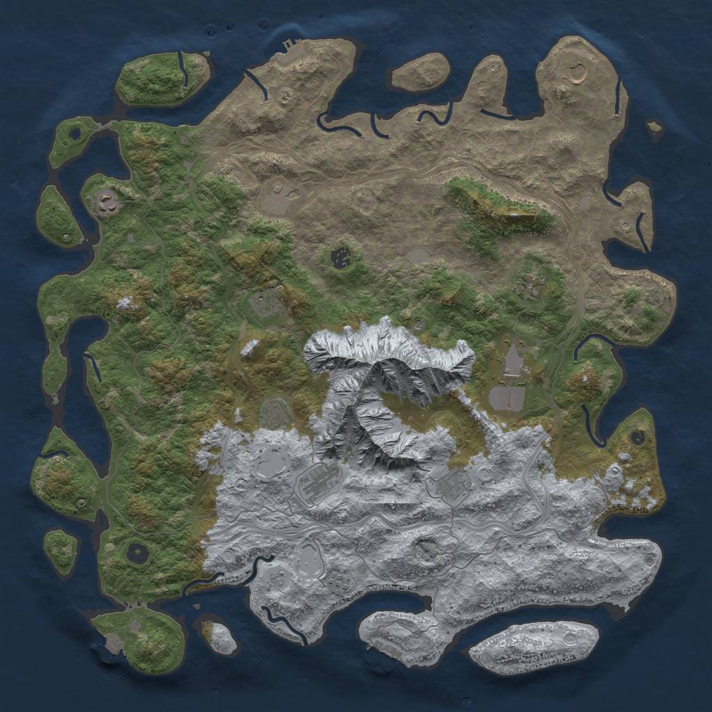 Rust Map: Procedural Map, Size: 5200, Seed: 1147483640, 19 Monuments