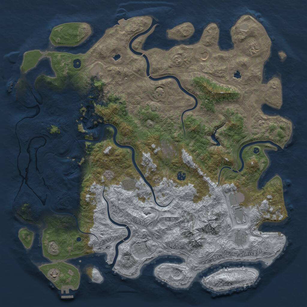 Rust Map: Procedural Map, Size: 5200, Seed: 1147483640, 17 Monuments