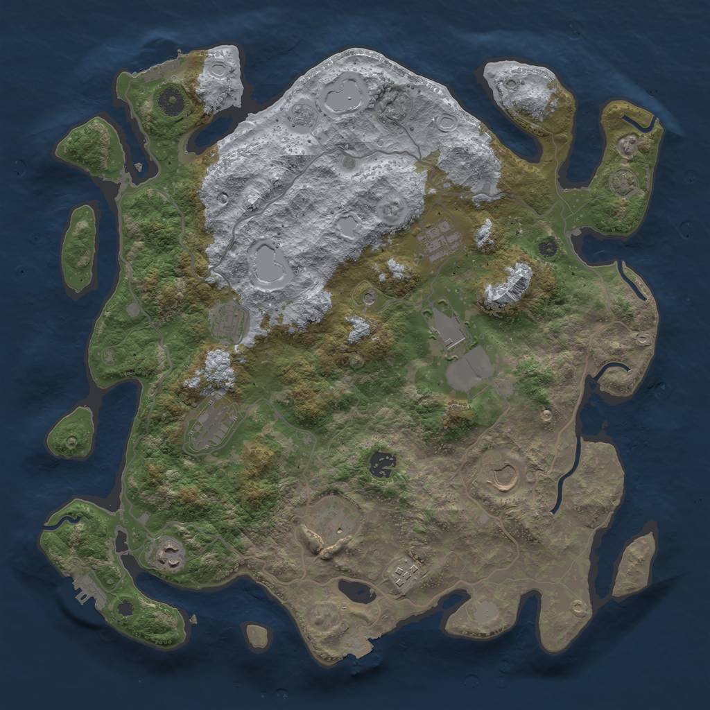 Rust Map: Procedural Map, Size: 4000, Seed: 115856390, 17 Monuments