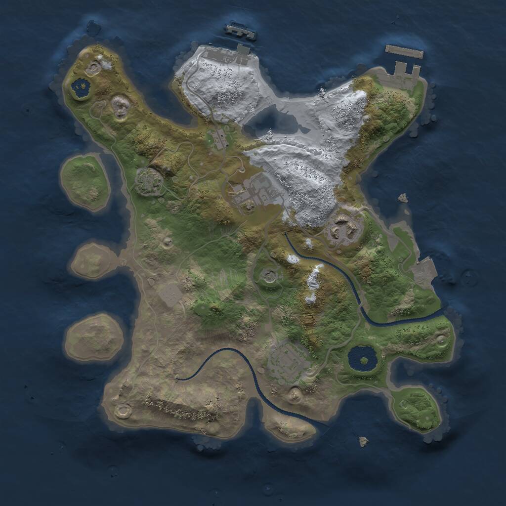 Rust Map: Procedural Map, Size: 2700, Seed: 3451344, 8 Monuments