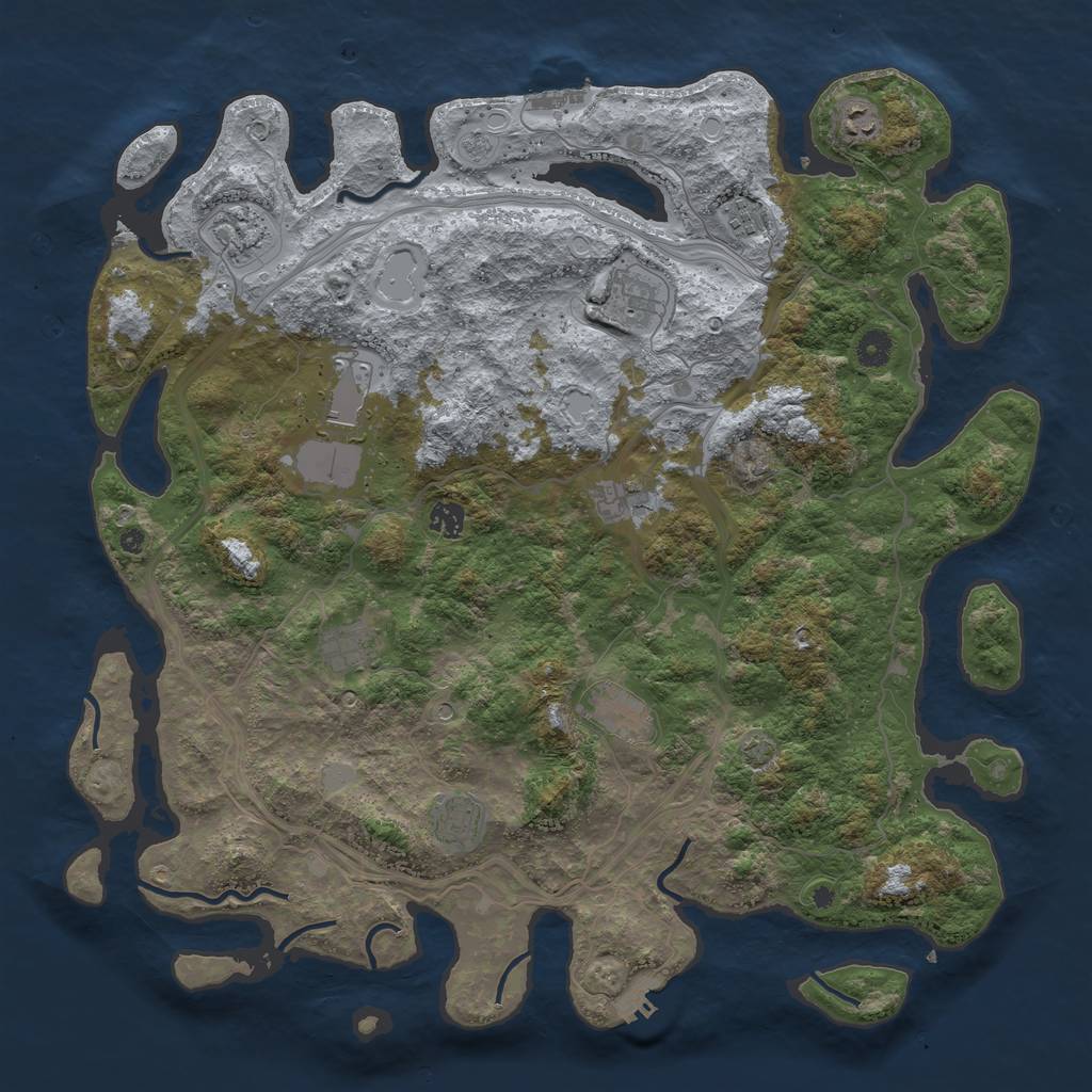 Rust Map: Procedural Map, Size: 4500, Seed: 1987459246, 18 Monuments