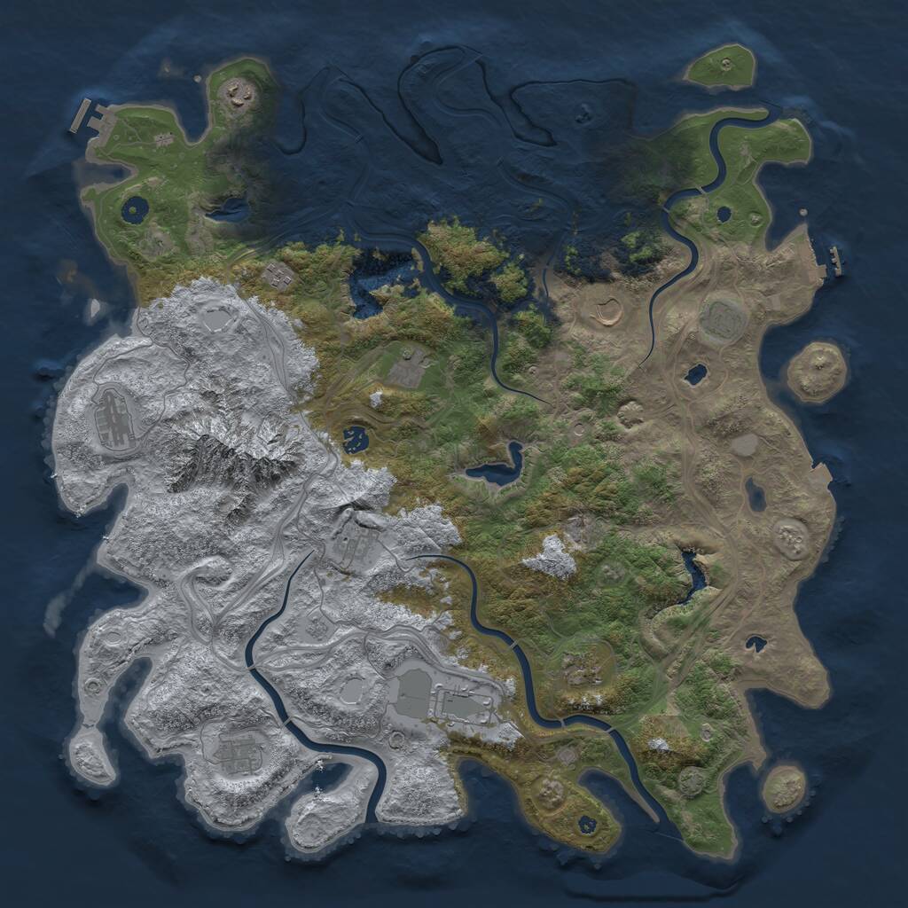 Rust Map: Procedural Map, Size: 5000, Seed: 487962781, 17 Monuments