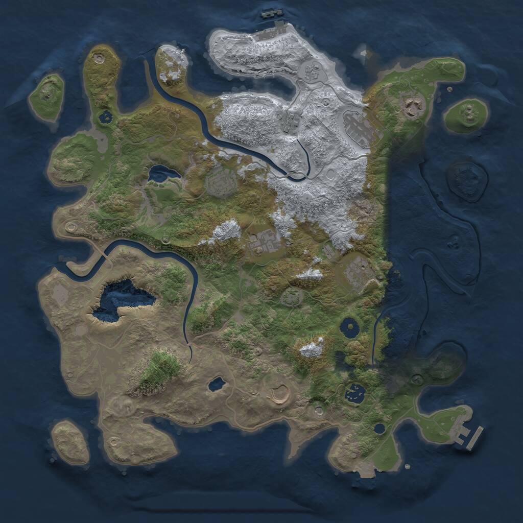 Rust Map: Procedural Map, Size: 4000, Seed: 172830221, 14 Monuments