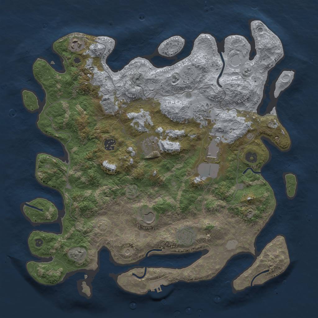 Rust Map: Procedural Map, Size: 4000, Seed: 1343646, 15 Monuments