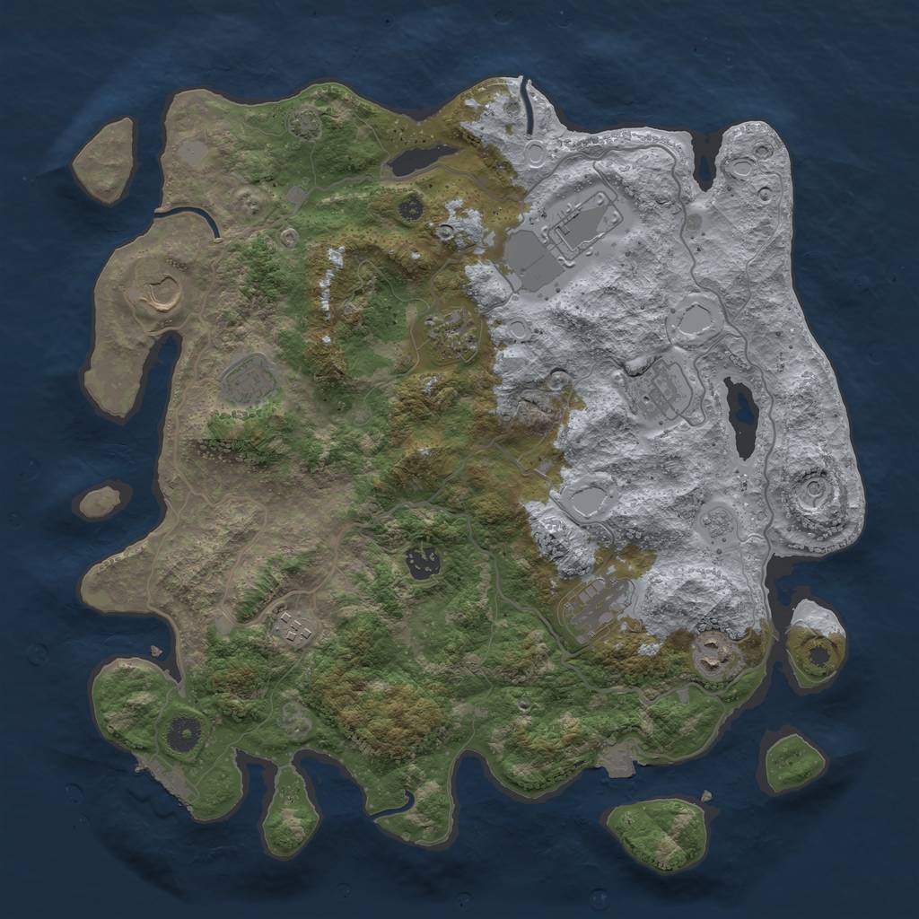 Rust Map: Procedural Map, Size: 4000, Seed: 53195017, 16 Monuments